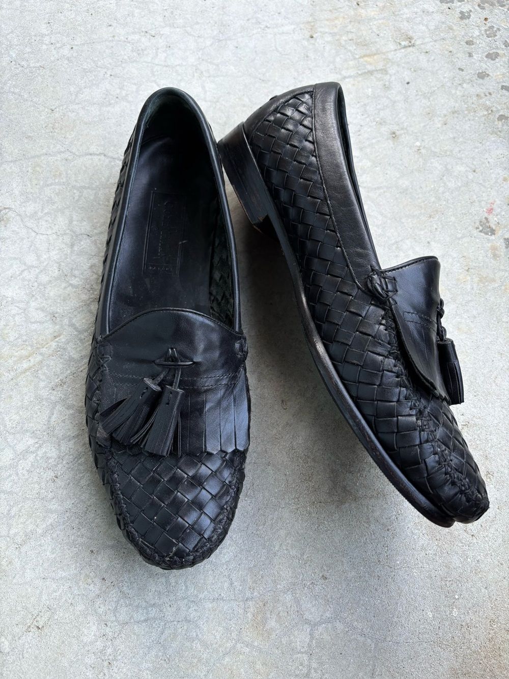 Cole Haan Resort Vintage Basket Weave Loafers Woven Black Leather Old Money 11